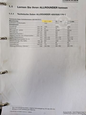 Spritzgießmaschine Arburg 420 C 1000-150 60 2K 184686