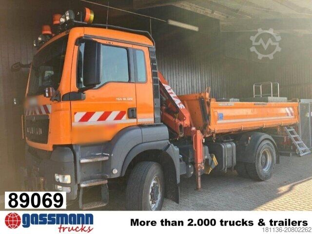 Kipper LKW MAN TGS 18.320 4x4 BL, Winterdienstausstattung, Kran