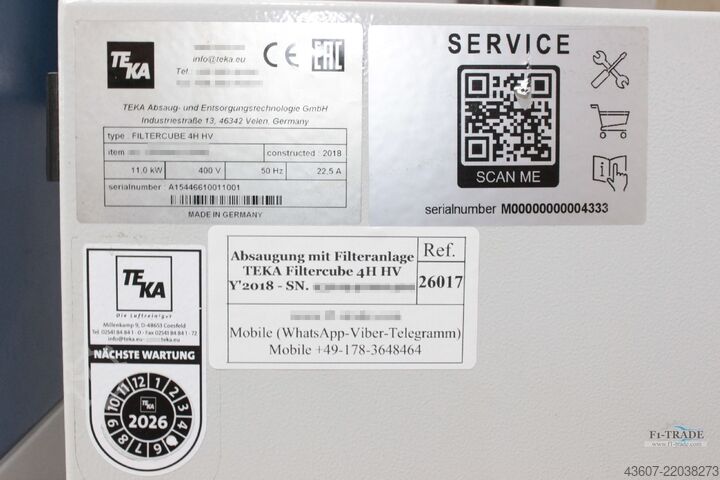 Duct Fan Extraction TEKA Filtercube 4H HV 11kW