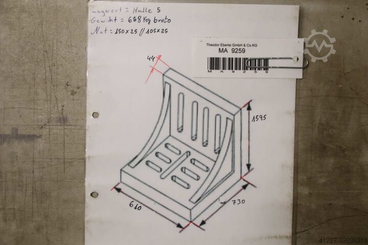 Clamping bracket with elongated hole unbekannt 1000/800/H1250 mm