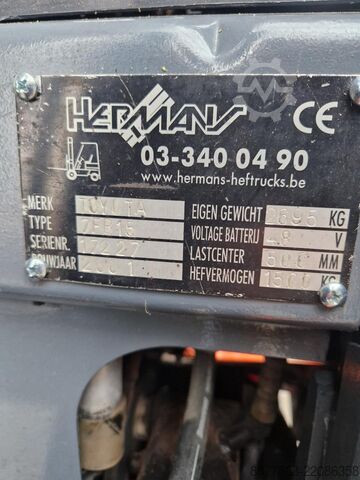 Forklift Toyota, 7FB15, Elektrische heftruck incl 7FB15