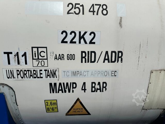 Tank container Welfit Oddy 20FT ISO / 24.900L / 1-COMP  / T11 / 22K2 /  AD...