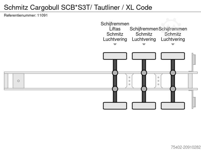 Curtain sided Schmitz Cargobull SCB*S3T/  Tautliner / XL Code