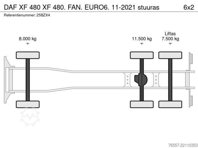Fahrgestell mit Fahrerhaus DAF XF 480 XF 480. FAN.  EURO6.  11-2021 stuuras