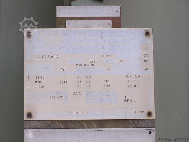 Transformer TuR DD 31,5 MVA Öl Leistungstrafo 110-10,5 kV; Yy0