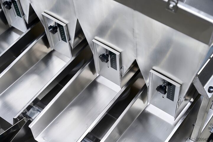 Weighing & filling machine Impuls Packaging Linear Vibrations-Waage Vierkopf