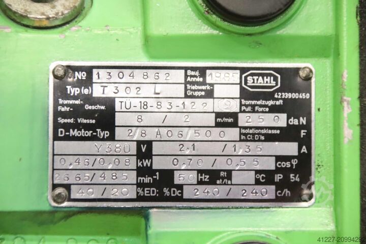 Chain hoist with chassis 500 kg Stahl T 302 L