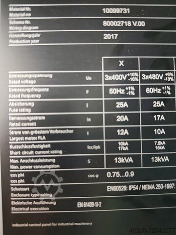 < 600 h 6kW fiber laser, new resonator BYSTRONIC BySprint Fiber 4020 6kW