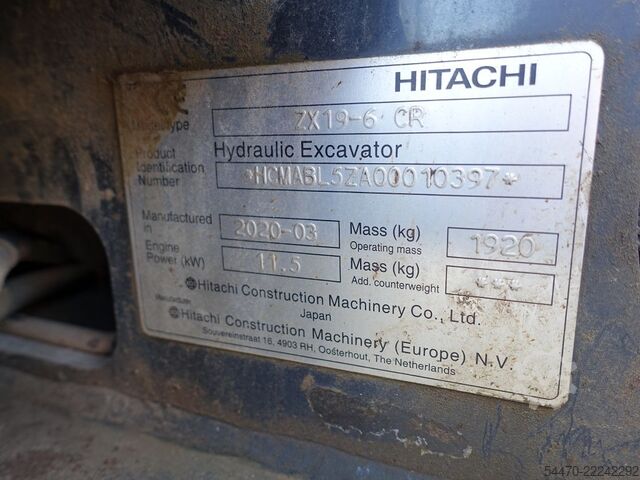 Mini excavator HITACHI ZX19-6CR