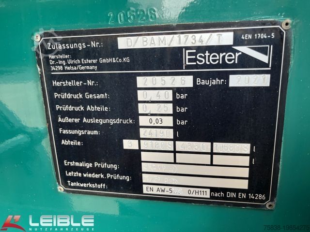 Tanker trailer Esterer TA24.240*3 Kammern*Alcoa*ADR-FL/AT*TOP*