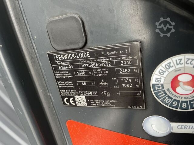 Electric 3-wheel forklift Linde E16H-01