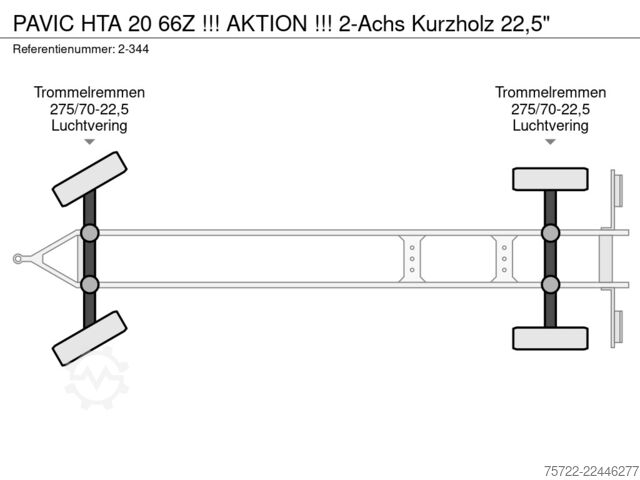 Timber transporter PAVIC HTA 20 66Z !!! AKTION !!! 2-Achs Kurzholz 22,5"