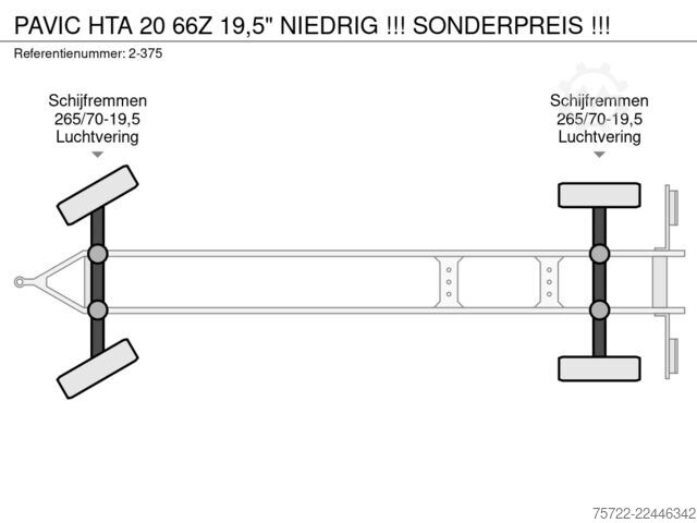 Timber transporter PAVIC HTA 20 66Z 19,5" NIEDRIG !!! SONDERPREIS !!!