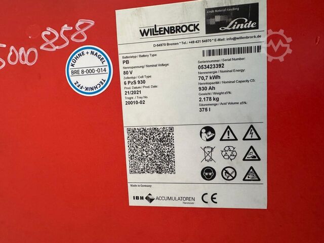 Forklift battery IBH Linde 80 V Forklift Battery [ID: 1056]