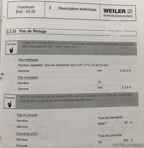 Parallele Drehmaschine WEILER Praktikant 160 B