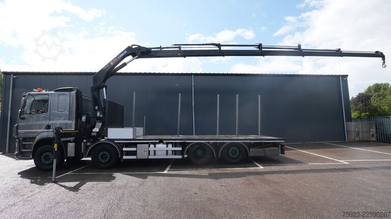Crane truck DAF CF 480 8x2 Open box truck with Hiab X-Hiduo 228...