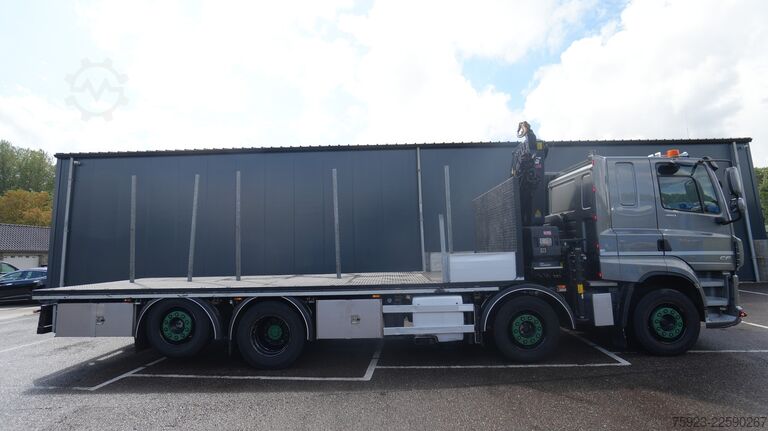Crane truck DAF CF 480 8x2 Open box truck with Hiab X-Hiduo 228...