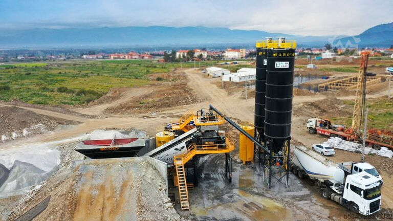 Mobile Concrete Batching Plant FABO Mobile Concrete Batching Plant 100 m3/h Mobile Concrete Batching Plant