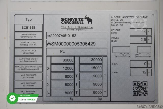 Kühlauflieger SCHMITZ CARGOBULL SKO FP 60 Carrier Vector 1550