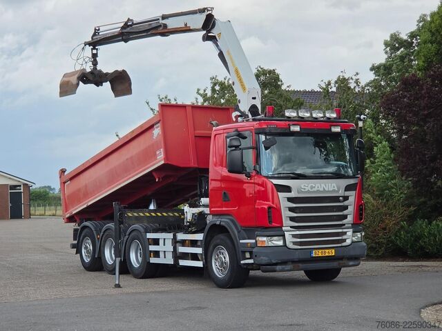 Tipper with crane Scania G 400 B 8X4*4 TRIPLE!! KRAAN/KIPPER!!  NL TRUCK!