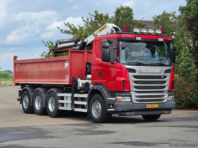 Tipper with crane Scania G 400 B 8X4*4 TRIPLE!! KRAAN/KIPPER!!  NL TRUCK!