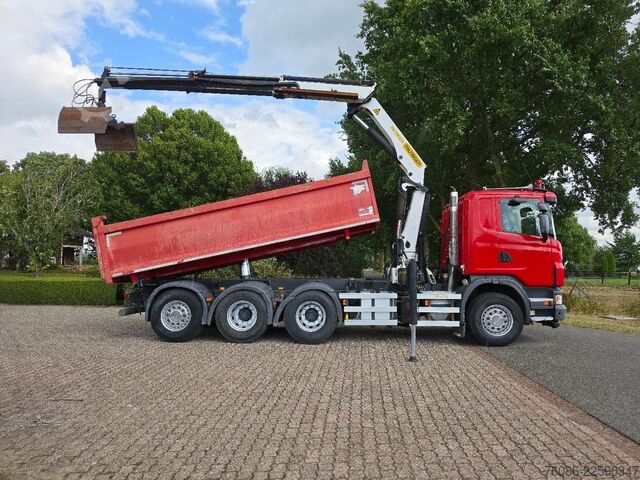 Tipper with crane Scania G 400 B 8X4*4 TRIPLE!! KRAAN/KIPPER!!  NL TRUCK!