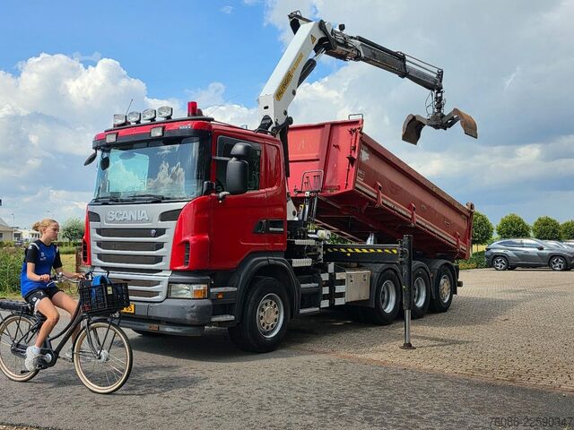 Tipper with crane Scania G 400 B 8X4*4 TRIPLE!! KRAAN/KIPPER!!  NL TRUCK!