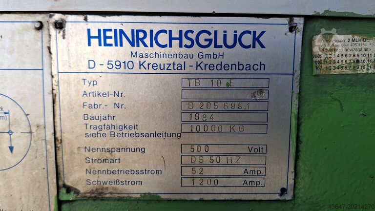 Welding rotary table,Welding Positioner Heinrichsglück TB 10 E