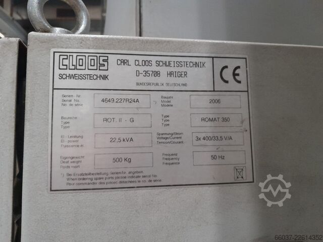 Industrieroboter + Positionierer Cloos Romat 350