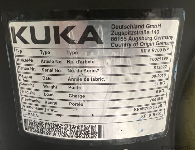 Industrial robot KUKA KR 6 R700 WP