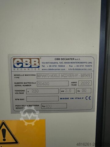 CBB DECANTER SRL, SERIES E (MODEL CD 10E) CBB Decanter Srl Serie E CD 10E
