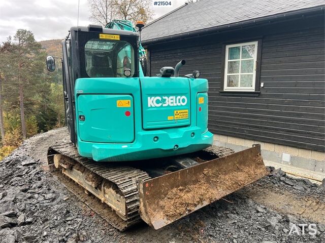 Crawler excavator Kobelco Sk75SR-3E excavator w/ sanding bucket, rototilt an
