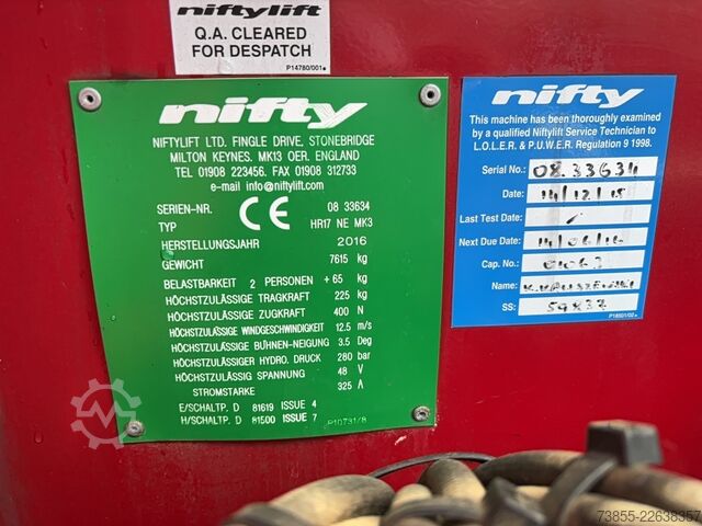 Gelenkarbeitsbühne Nifty Lift HR17 NE MK3