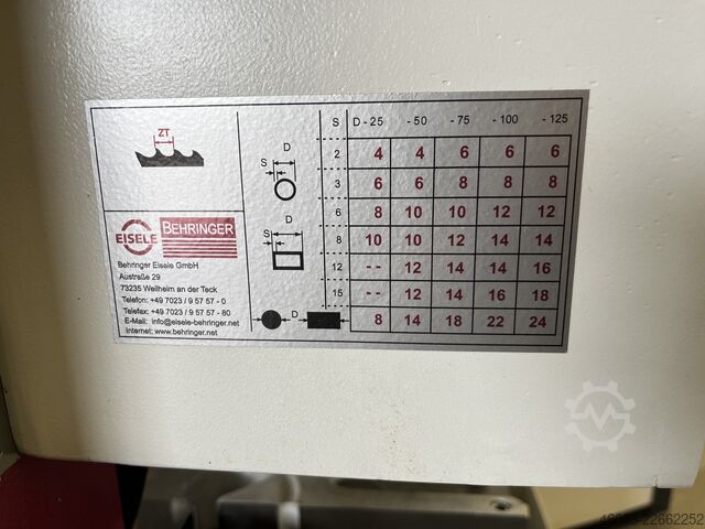Kaltkreissäge aus Lehrwerkstatt Behringer Eisele VMS 370