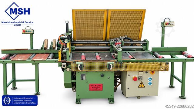 Under-table crosscut saw with roller tables Irion & Denz Kisten-/Rahmenmontagemaschine