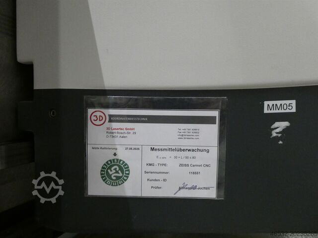 Coordinate measuring machine Zeiss Carmet