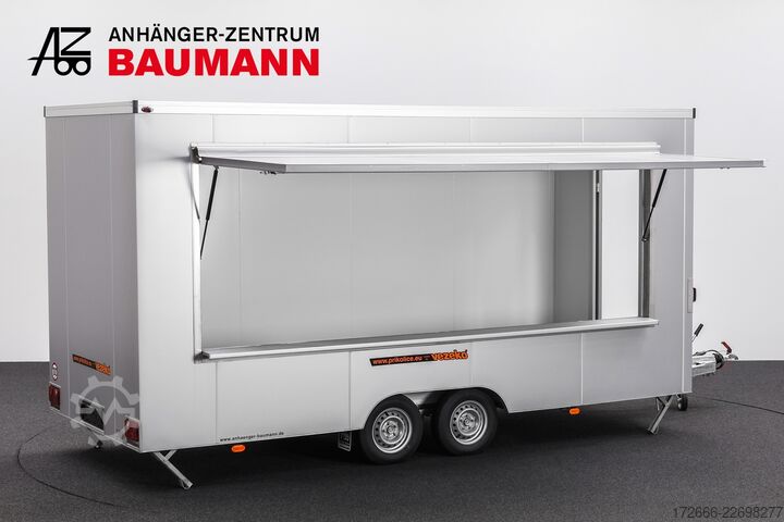 Verkaufsanhänger Vezeko VEA 27.50 PROFI | SILBER 500X200X235CM 2700KG VERKAUFSANHÄNGER