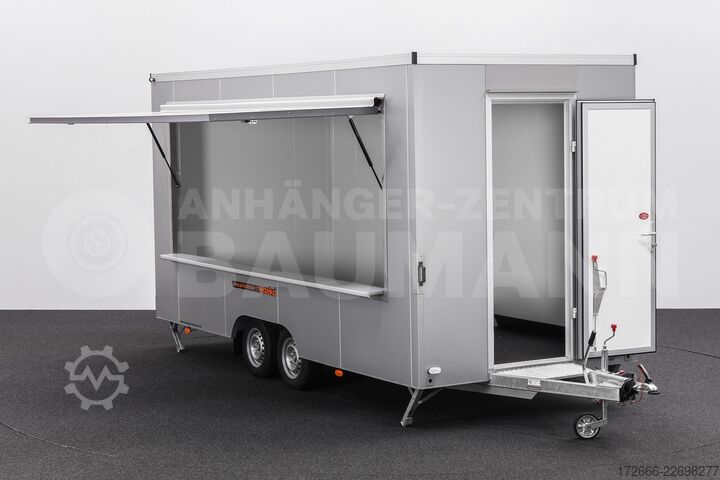 Verkaufsanhänger Vezeko VEA 27.50 PROFI | SILBER 500X200X235CM 2700KG VERKAUFSANHÄNGER