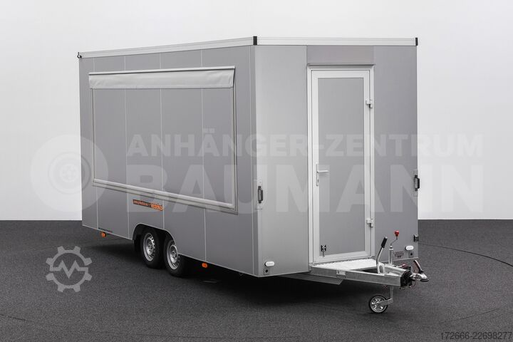 Verkaufsanhänger Vezeko VEA 27.50 PROFI | SILBER 500X200X235CM 2700KG VERKAUFSANHÄNGER