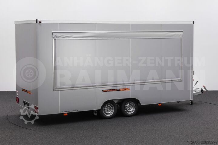 Verkaufsanhänger Vezeko VEA 27.50 PROFI | SILBER 500X200X235CM 2700KG VERKAUFSANHÄNGER