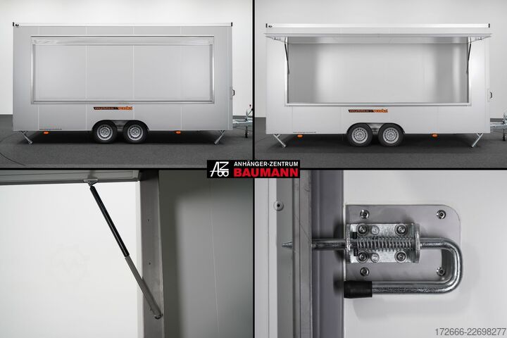 Verkaufsanhänger Vezeko VEA 27.50 PROFI | SILBER 500X200X235CM 2700KG VERKAUFSANHÄNGER