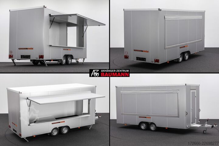 Verkaufsanhänger Vezeko VEA 27.50 PROFI | SILBER 500X200X235CM 2700KG VERKAUFSANHÄNGER
