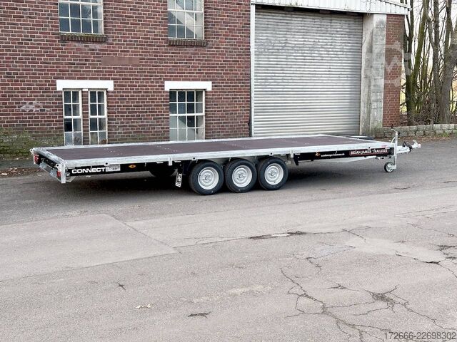 Flatbed trailer Brian James Trailers CONNECT 476-5522-35-3-12 | TRIDEM 550X229CM 3500KG HOCHLADER | SCHWARZ