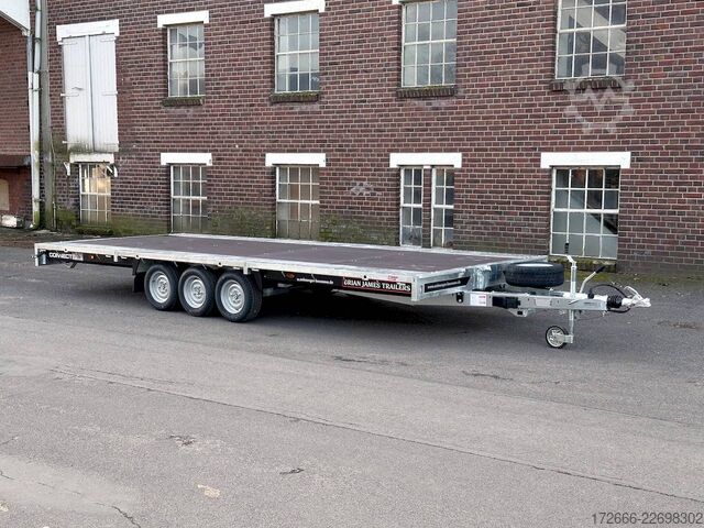 Flatbed trailer Brian James Trailers CONNECT 476-5522-35-3-12 | TRIDEM 550X229CM 3500KG HOCHLADER | SCHWARZ