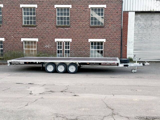 Flatbed trailer Brian James Trailers CONNECT 476-5522-35-3-12 | TRIDEM 550X229CM 3500KG HOCHLADER | SCHWARZ