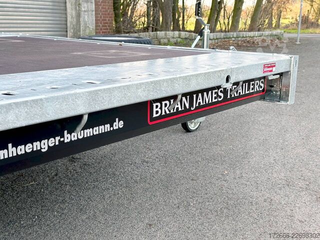 Flatbed trailer Brian James Trailers CONNECT 476-5522-35-3-12 | TRIDEM 550X229CM 3500KG HOCHLADER | SCHWARZ