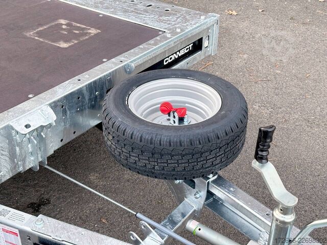 Flatbed trailer Brian James Trailers CONNECT 476-5522-35-3-12 | TRIDEM 550X229CM 3500KG HOCHLADER | SCHWARZ