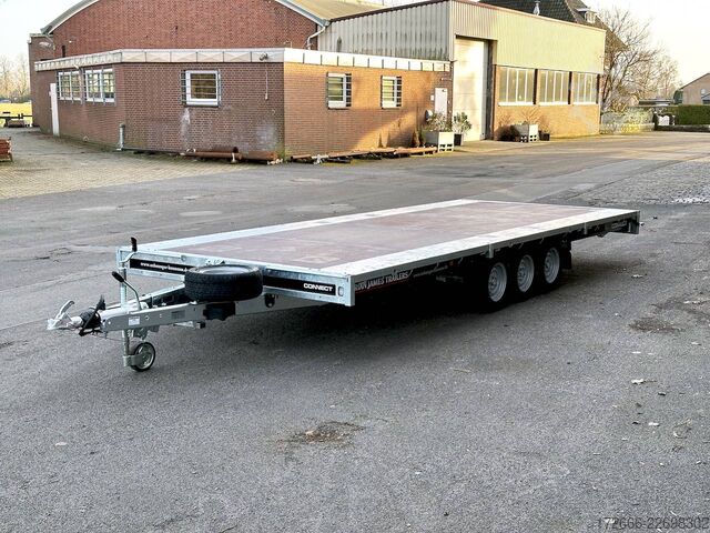 Flatbed trailer Brian James Trailers CONNECT 476-5522-35-3-12 | TRIDEM 550X229CM 3500KG HOCHLADER | SCHWARZ