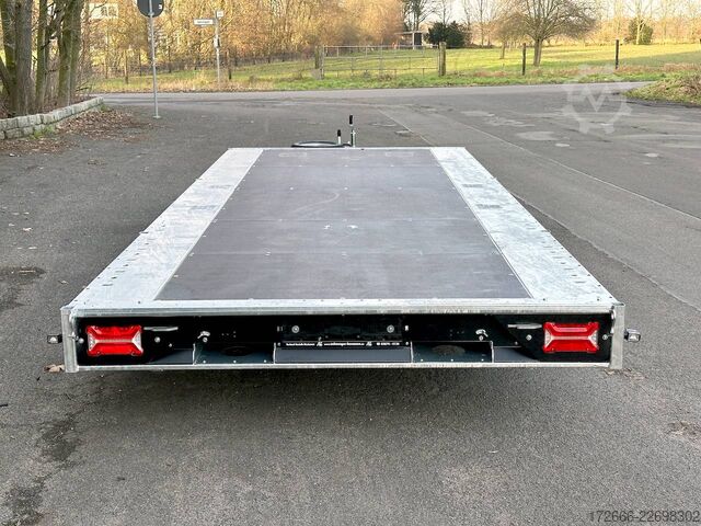 Flatbed trailer Brian James Trailers CONNECT 476-5522-35-3-12 | TRIDEM 550X229CM 3500KG HOCHLADER | SCHWARZ