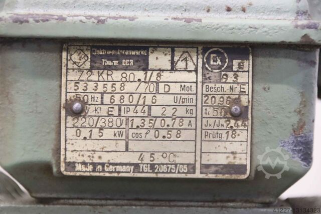 Geared motor 0.15 kW 16 rpm VEM Z2 KR 80.1/8